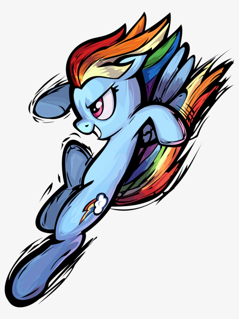 Fanmade Rainbow Dash Fighting With Colourful Background - Rainbow Dash Fan Art, transparent png #1790539