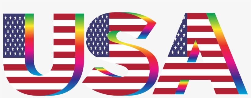 This Free Icons Png Design Of Usa Flag Typography Rainbow, transparent png #1790707