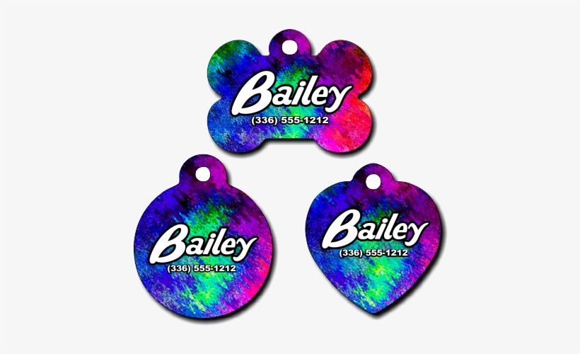 Personalized Rainbow Background Pet Tag For Dogs And - Dog, transparent png #1790921