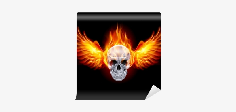 Flaming Skull, transparent png #1791183