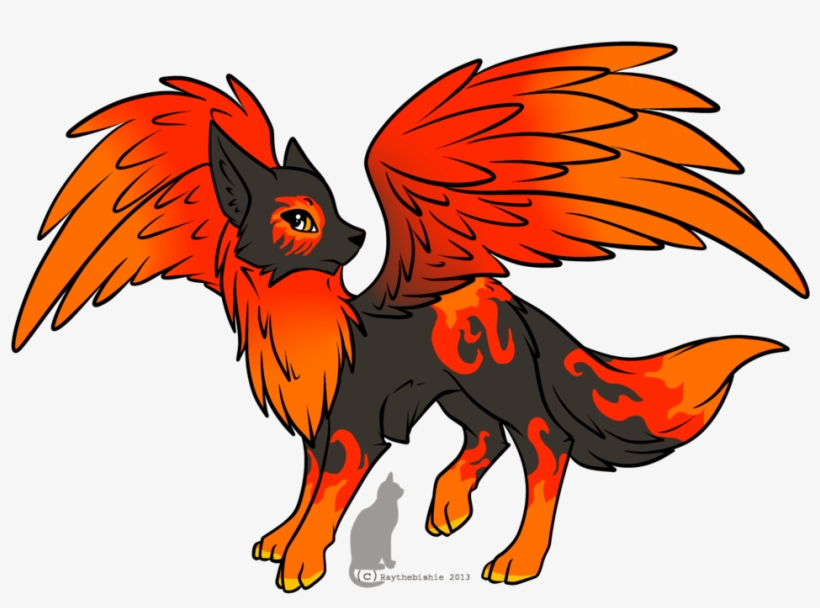 Wolf With Wings - Fire Wolf Drawing, transparent png #1792066