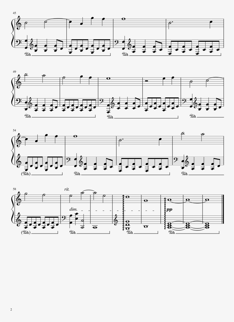 Aloy's Theme Sheet Music Composed By Composer - Disenchantment Theme Piano Sheet Music, transparent png #1792638