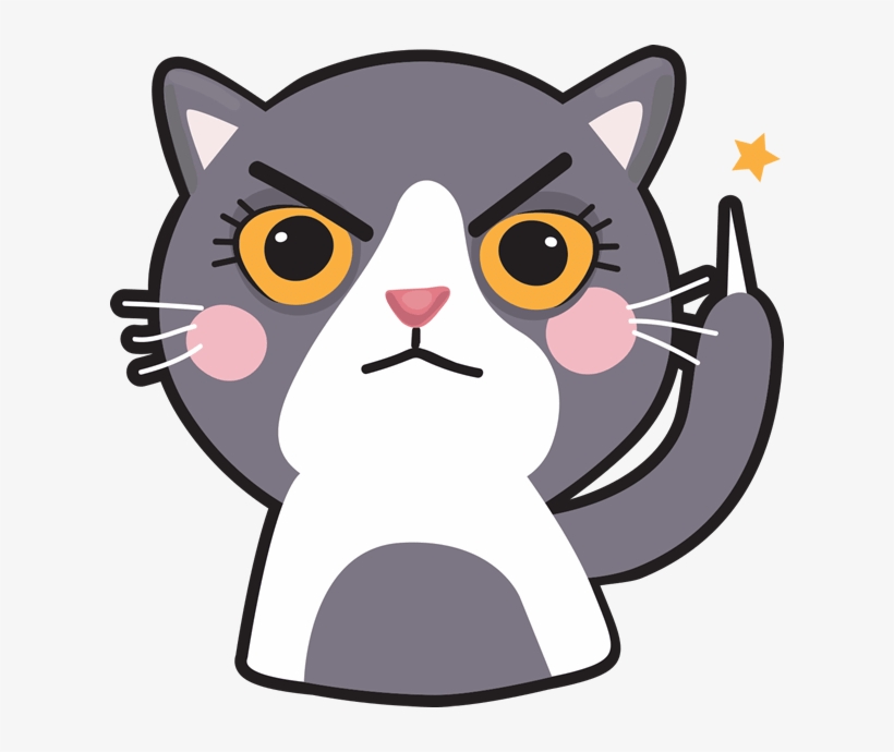 Angry Catmoji - Sticker, transparent png #1792975