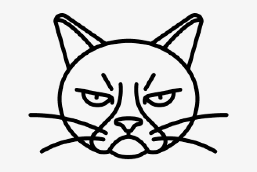Easy Grumpy Cat Drawing, transparent png #1793049