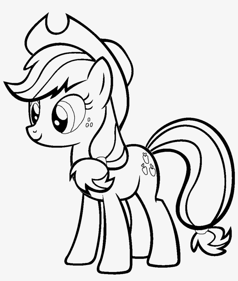 Lovely Applejack Coloring Pages 50 In Books With To - My Little Pony Applejack Drawing, transparent png #1793333