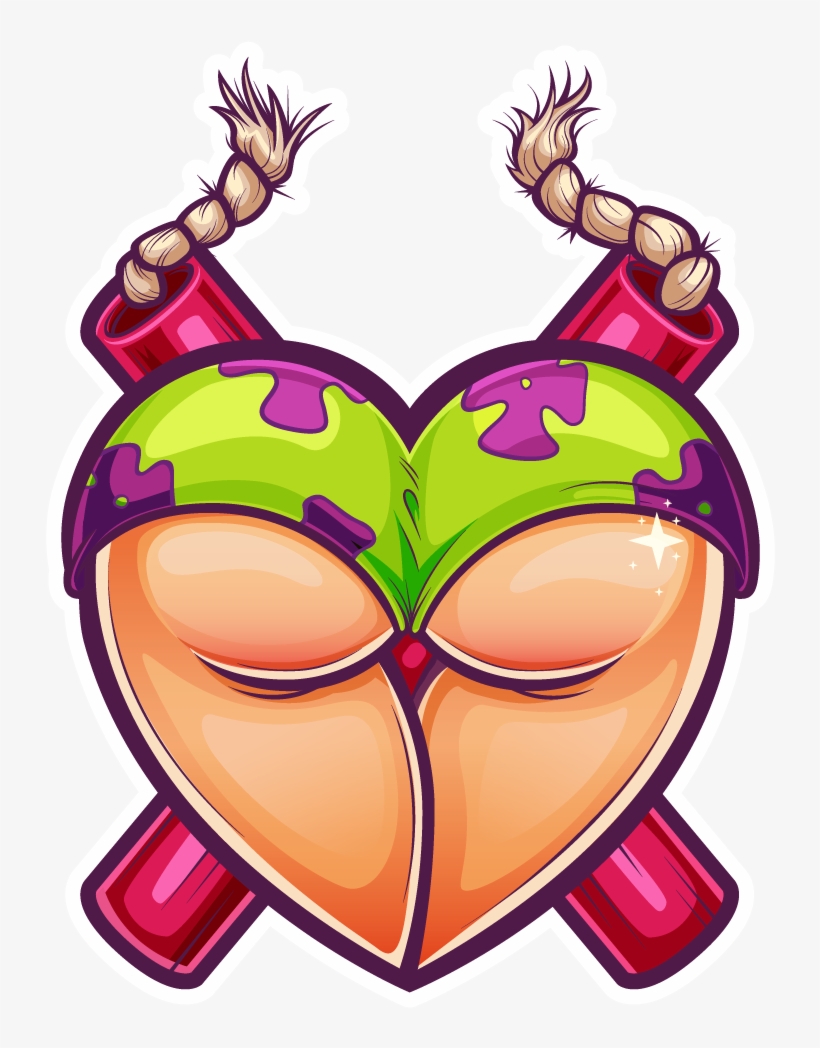 Jolly Roger On Behance - Booty Heart Sticker, transparent png #1793499