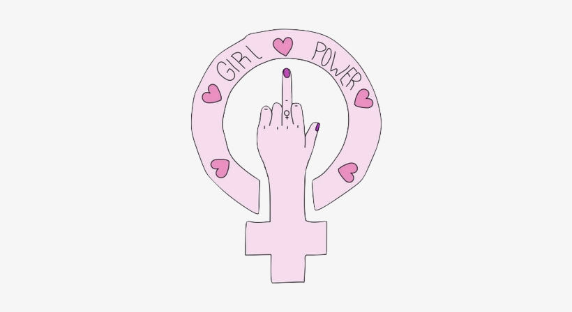 Transparent Hipster Tumblr - Girl Power Middle Finger, transparent png #1794456