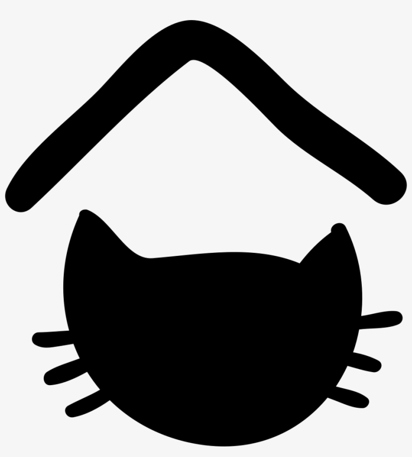 Pet Hotel Sign With Cat Head Silhouette Comments - Silhouette Cat Head Transparent, transparent png #1795003
