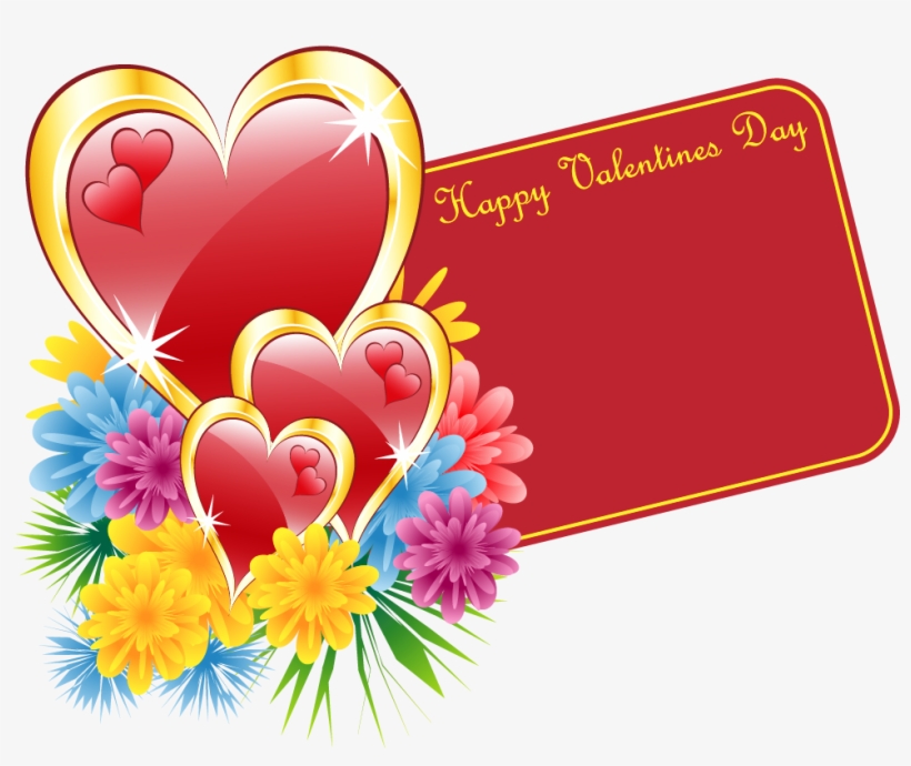 Valentines Cards Png - Valentine Card And Flowers, transparent png #1795233