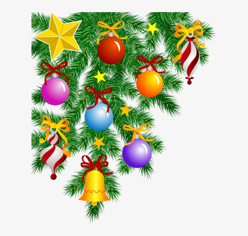 Cards - Нарисовать Ветку Ели С Игрушками, transparent png #1795264