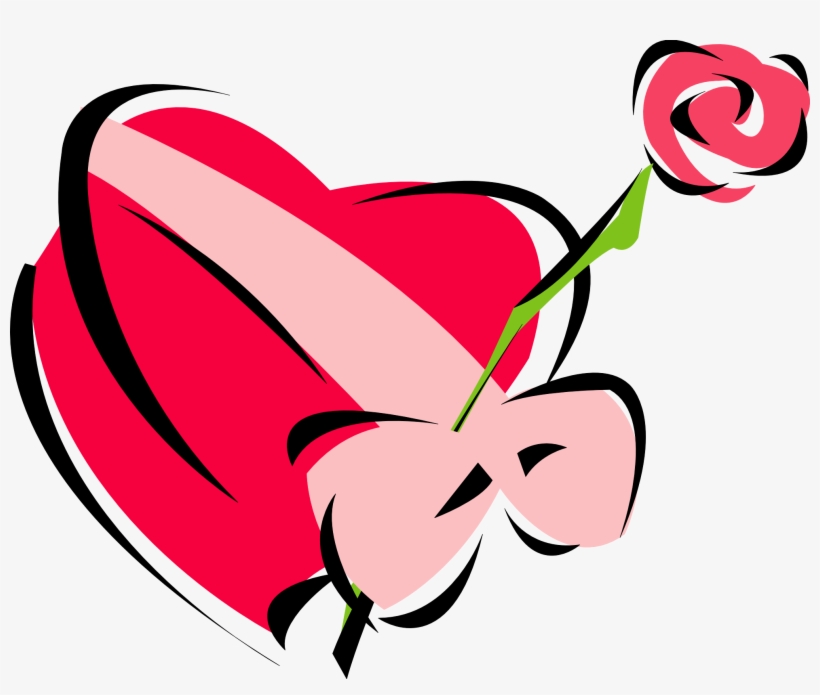 Rose Clipart Valentine's Day - Valentines Day Rose Clip Art, transparent png #1795341