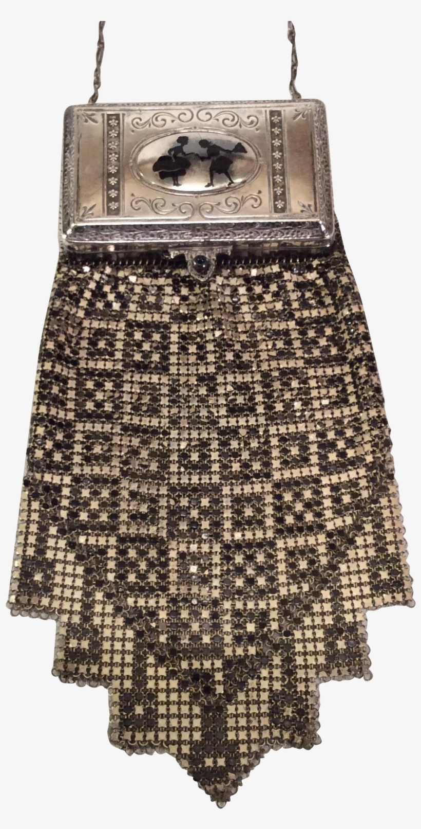 Vintage Whiting And Davis Vanity Mesh Purse Bag Lid - Skirt, transparent png #1795345