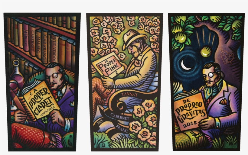 Proper Claret, Proper Pink, Gravitas Labels - Bonny Doon A Proper Claret, California (vintage Varies), transparent png #1795538