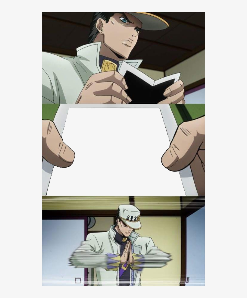 Copy Discord Cmd - Jotaro Holding Picture Meme, transparent png #1795635