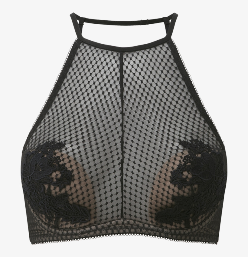 Geo Chic Bralet Product Front - Gossard 14601 Women's Geo-chic Black Embroidered Padded, transparent png #1795706