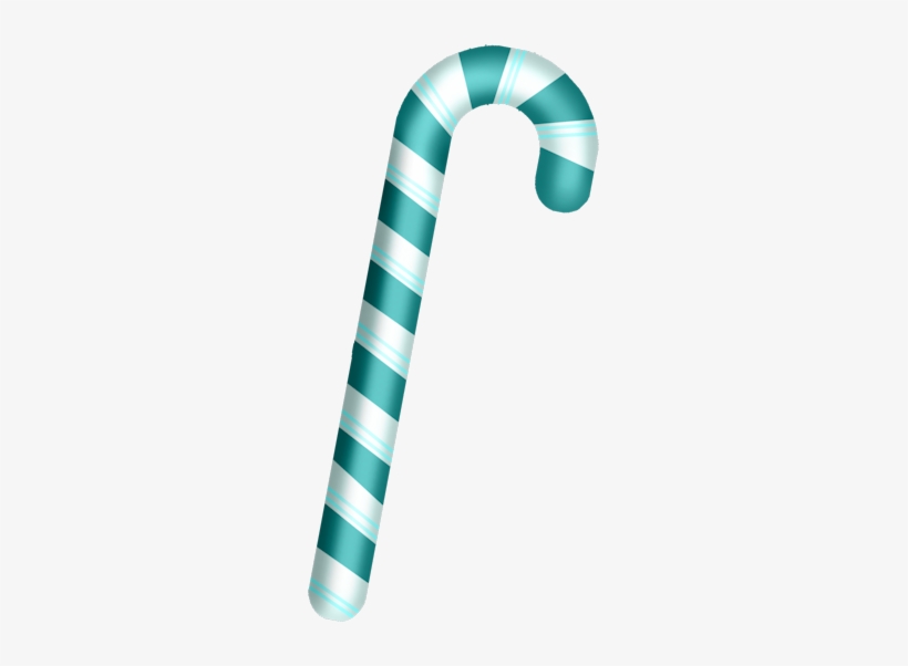 Scrapbook Winter Green Candy Cane Clipart - Blue And White Candy Cane, transparent png #1796035