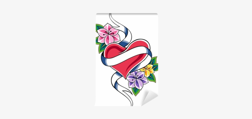 Herz Mit Blumen Tattoo, transparent png #1796628