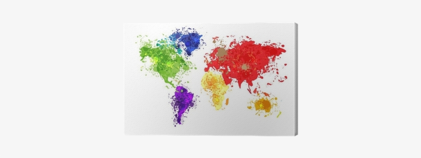 Abstract World Map Background In Polygonal Style Canvas - Wereldkaart Grijs, transparent png #1797014