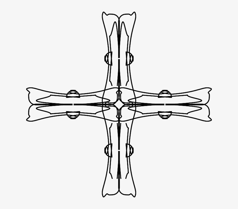 Outline, Cross, Crosses, Christian, Religion, Sacred - Greek Cross, transparent png #1797095