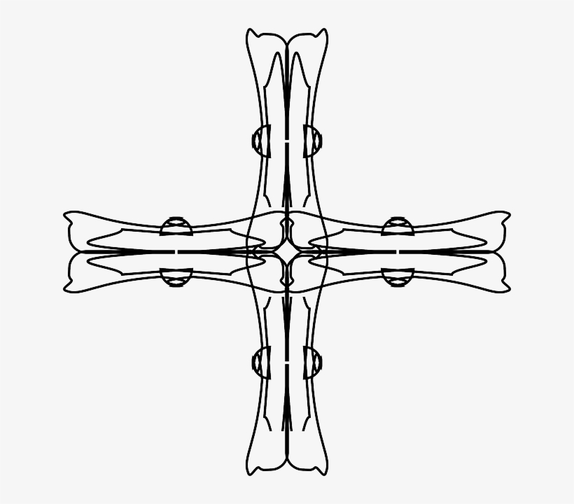 Outline, Cross, Crosses, Christian, Religion, Sacred - Greek Cross, transparent png #1797095