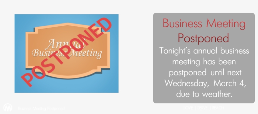 Web Event Slider Business Meeting Postponed - Graphic Design, transparent png #1797239