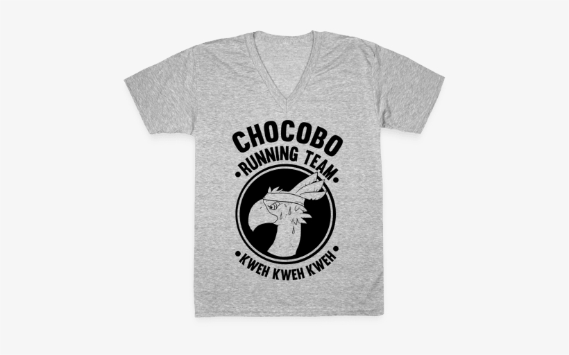 Chocobo Running Team Kweh V-neck Tee Shirt - T Shirt Design For Baking, transparent png #1797901