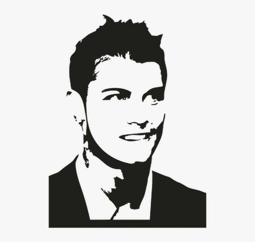 Report Abuse - Ronaldo Black And White Drawing, transparent png #1798577