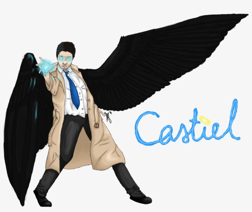 Castiel Banner Black And White Download - Castiel An Angel Of The Lord, transparent png #1799334