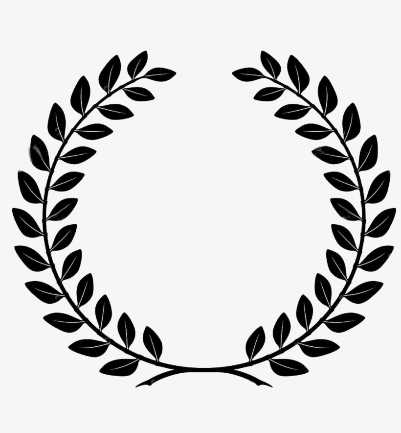 Bay Wreath Transprent Free Black And White Library - Corona De Laurel Vector, transparent png #1799959