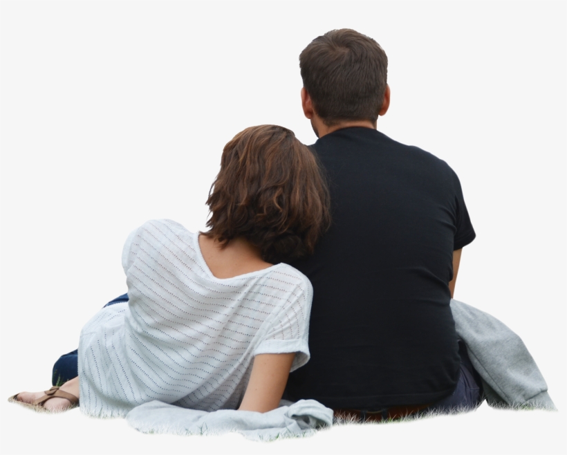 Couple Sitting Back Png, transparent png #180114