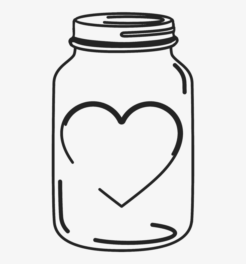 Mason Jar Stamp With Heart - Jar Png, transparent png #180165