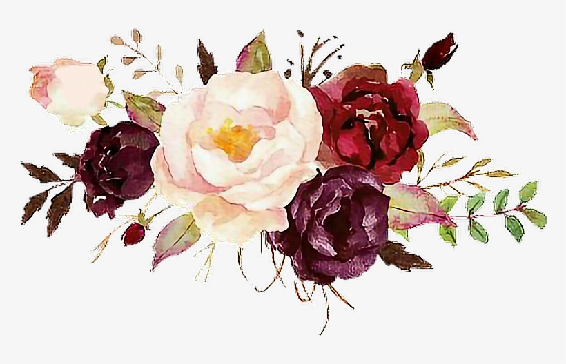 Report Abuse - Burgundy Watercolor Flowers Png, transparent png #180524