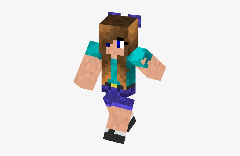 Steve Girl Skin - Minecraft Steve Girl, transparent png #180935
