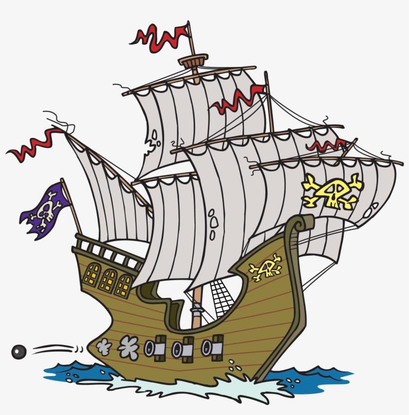 Cartoon Pirate Ship - Pirate Ships Clip Art, transparent png #181574