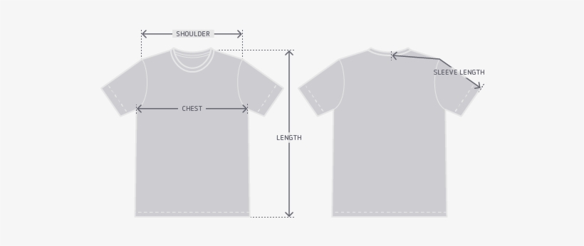 Garment Measurement Illustration - Plain White T Shirt Front And Back V Neck, transparent png #181805