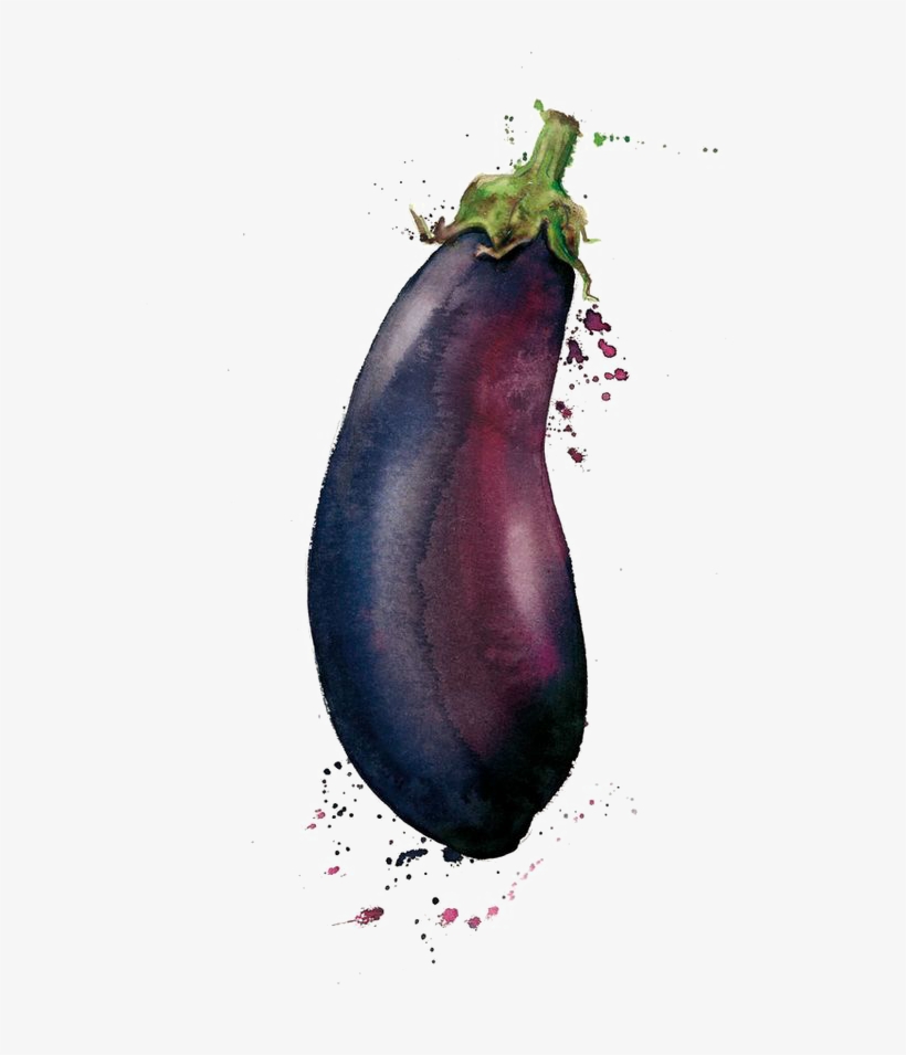 Watercolor Painting Vegetable Drawing Illustration - Eggplant Watercolor, transparent png #182135
