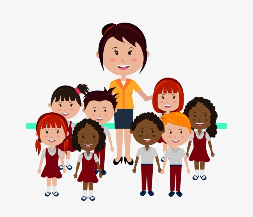 Children Student Png Transparent Image 老师与学生卡通 Free Transparent Png Download Pngkey