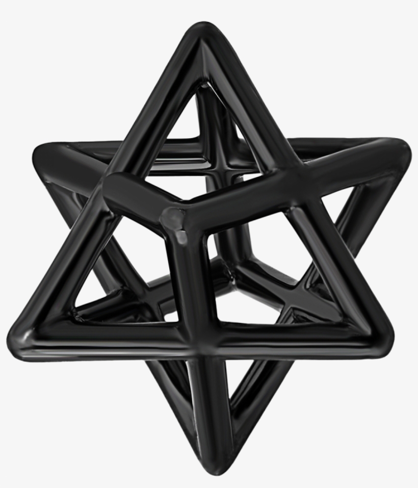 Star Of David Merkaba Body Black Platinum Pendant Necklace, transparent png #182591