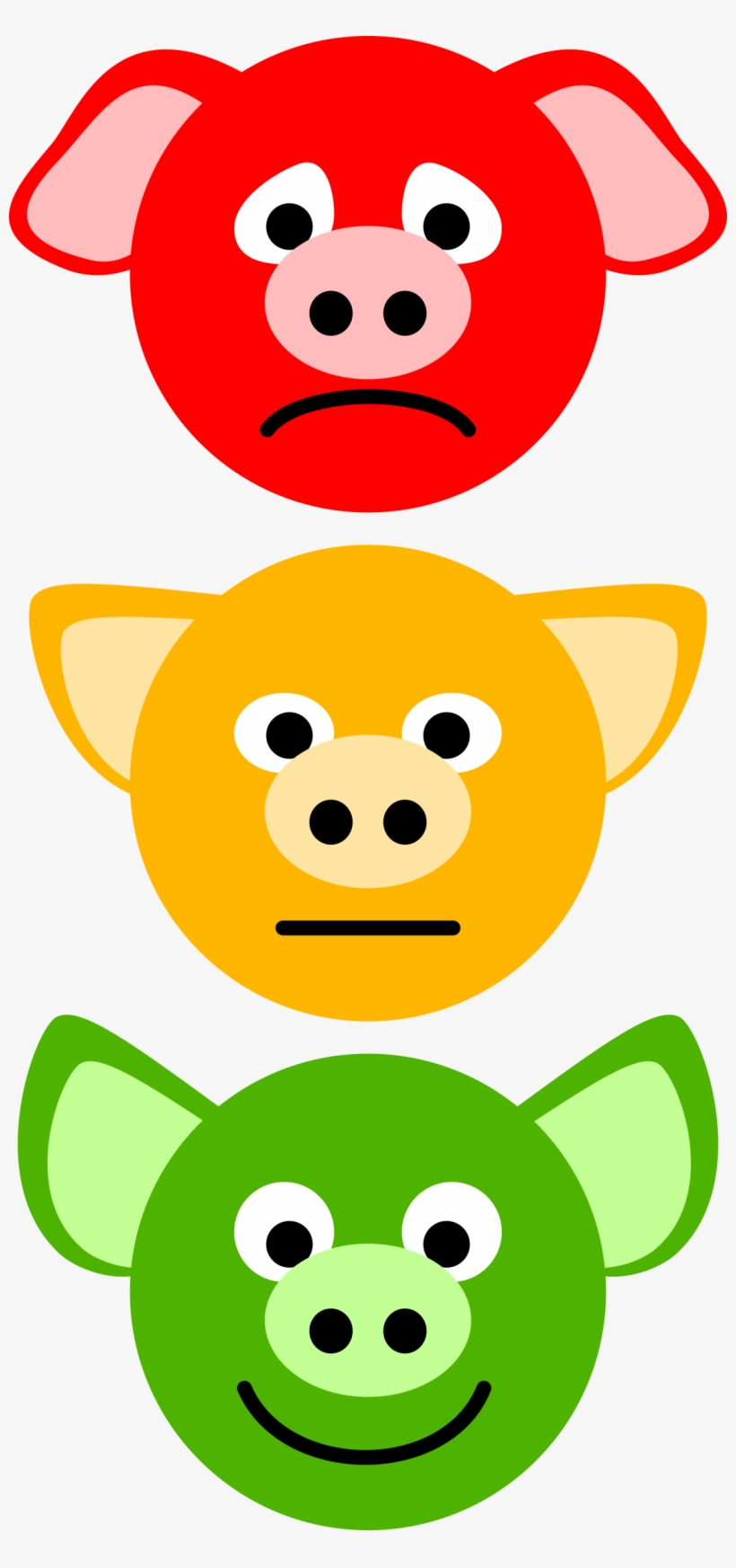 This Graphics Is The Traffic Lights Of Pigs About - Red Light Yellow Light Green Light Face, transparent png #183222