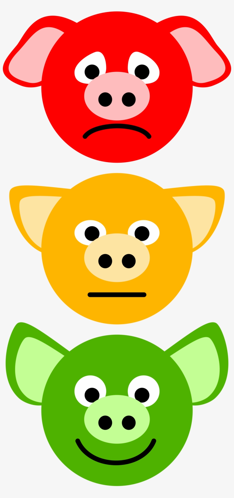 This Graphics Is The Traffic Lights Of Pigs About - Red Light Yellow Light Green Light Face, transparent png #183222