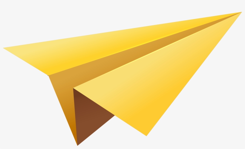 Yellow Paper Plane Png Image - Flying Paper Plane Png, transparent png #183741