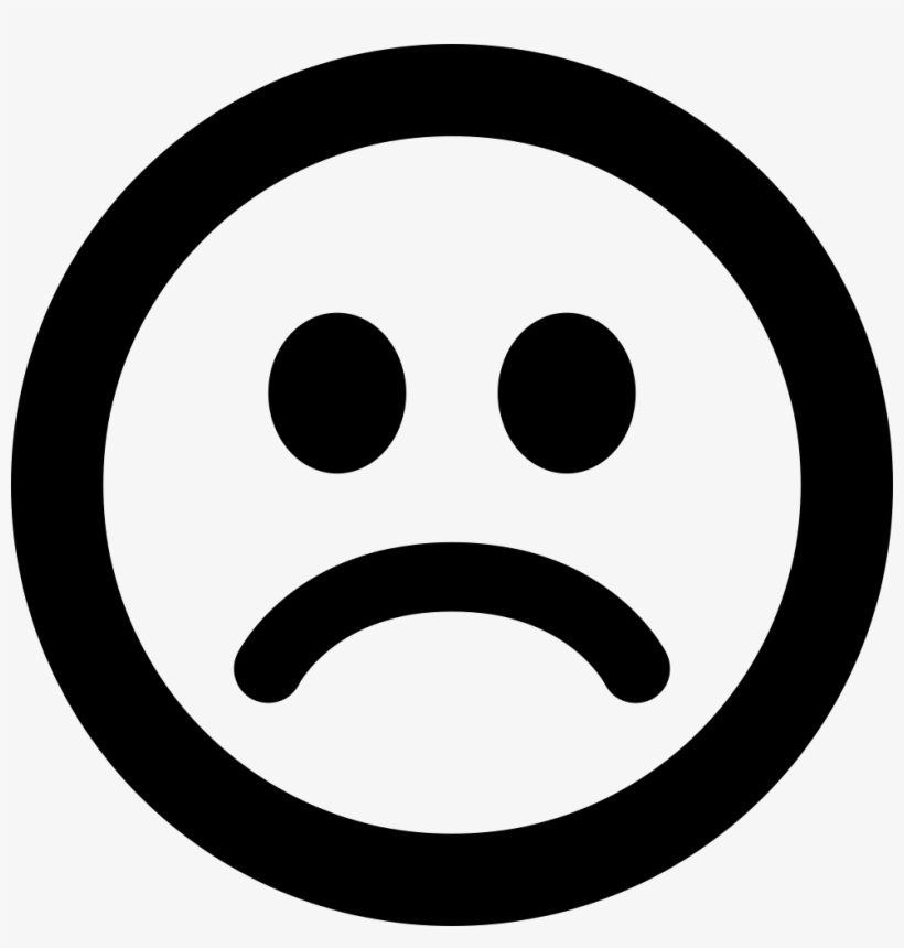 Emoji-sad - - Sad Smiley Black And White, transparent png #183932
