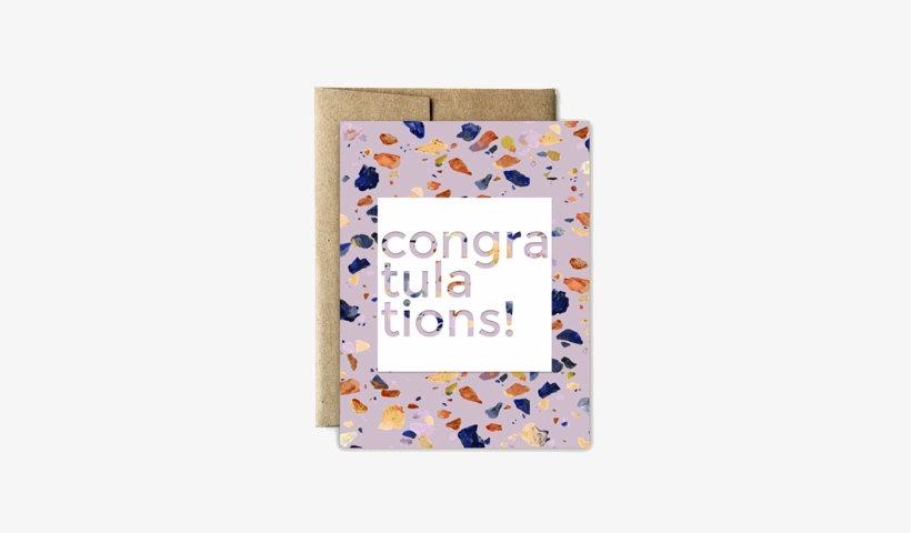 Lilac Terrazzo Congrats Card - Birthday, transparent png #184152