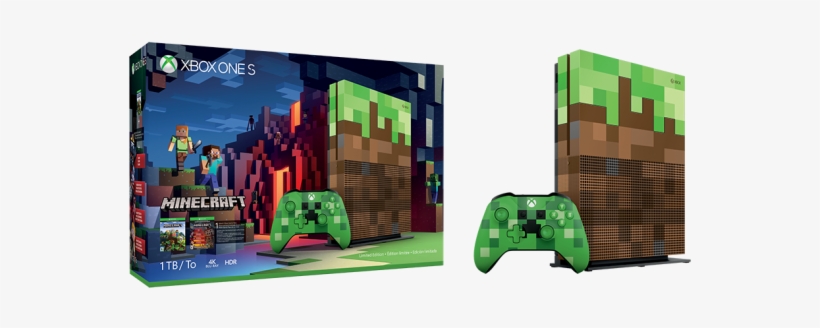 O Xbox One S Minecraft Limited Edition Bundle - Microsoft Xbox One S 1tb Console With Minecraft Limited, transparent png #184545