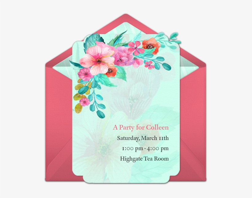 Watercolor Bridal Shower Online Invitation - Greeting Card, transparent png #184624