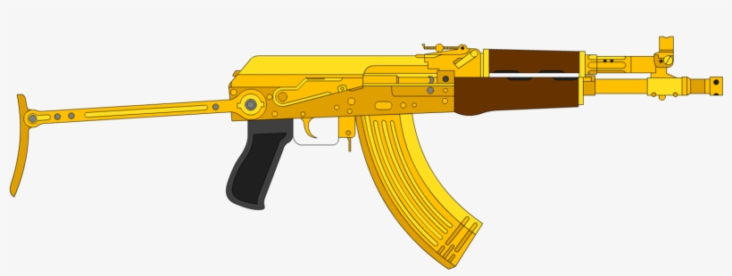 Gold Ak47 Png - Ak 47 Gold Png, transparent png #185799