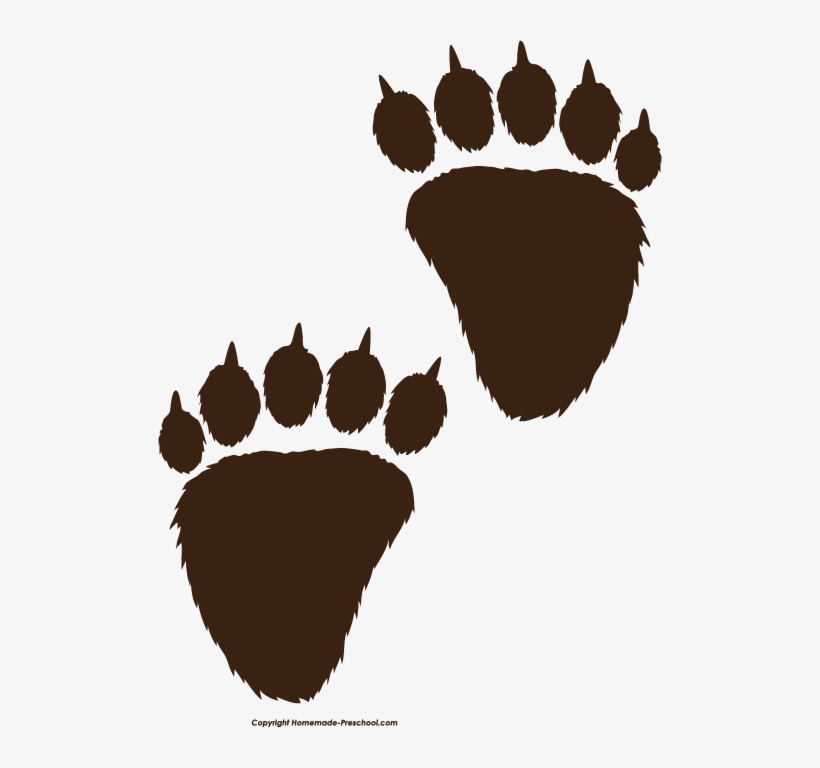 Free Paw Prints Clipart - Bear Print Clip Art, transparent png #185840