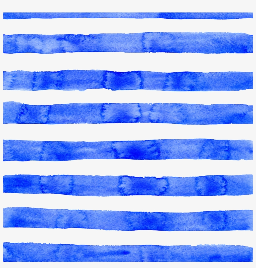 Hand Painted Watercolor Blue Striped Cartoon Watercolor - Watercolor Painting, transparent png #185886