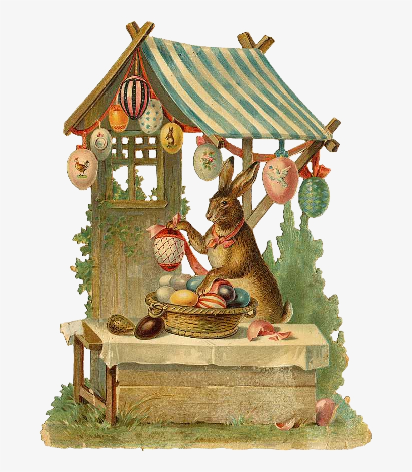 Free Vintage Easter Bunny Graphic - Ihnen Fröhlichen Ostern Wünschen Spucktuch, transparent png #186009