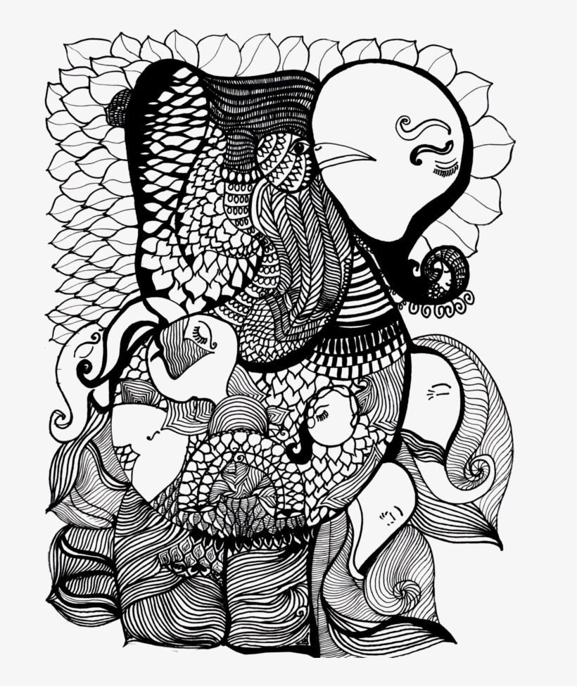 The Elephant - Buddha Doodle Art, transparent png #186449